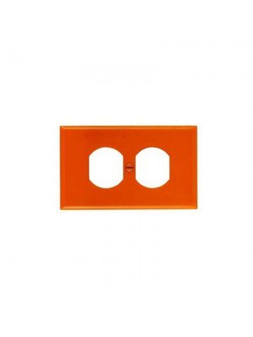 TAPA TOMA DOBLE PVC NARANJA